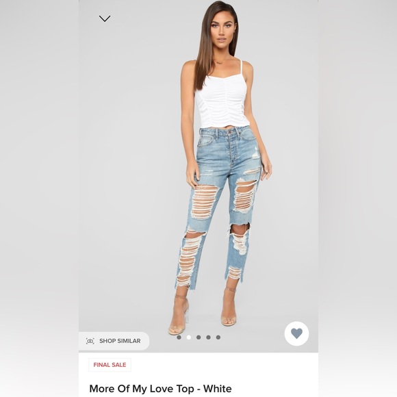 ✨FN RUTCHED WHITE TANK✨ - Picture 2 of 4